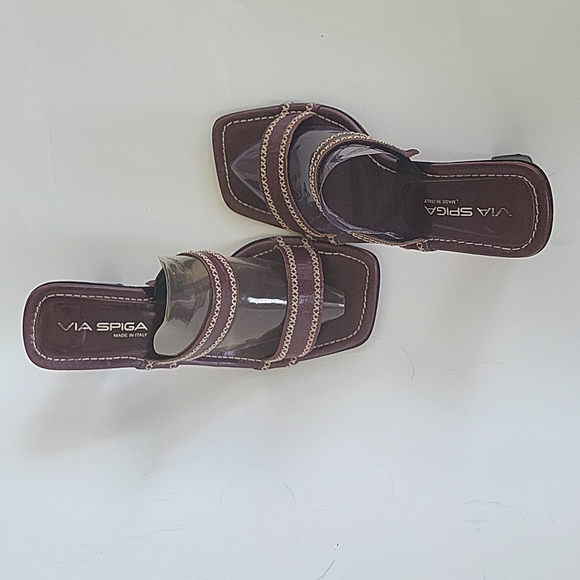 Via Spiga women's sandals shoes brown leather size 10M - Picture 10 of 13